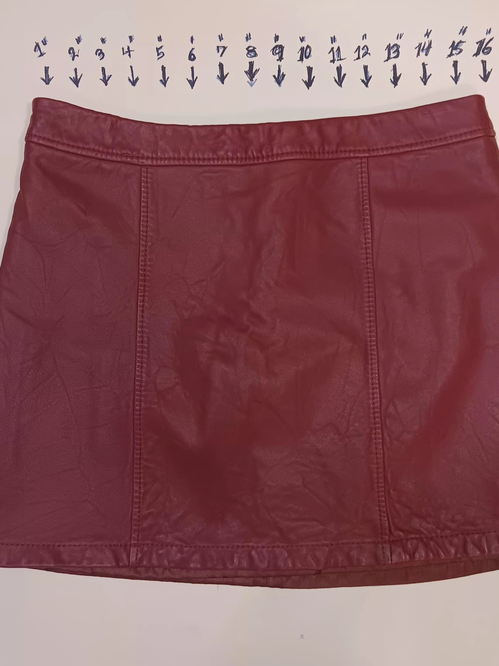 Gianni Bini Wine Leather Mini Skirt